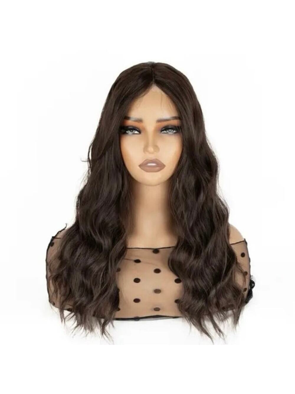 20” wavy hair topper - chocolate brown - NEW